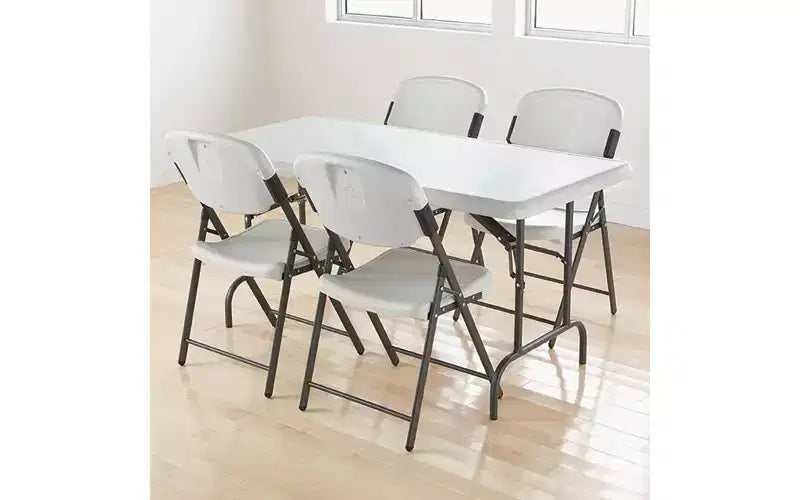 Industrie-Klapptisch, rechteckig, 60 x 30 x 29 inches, platinfarben