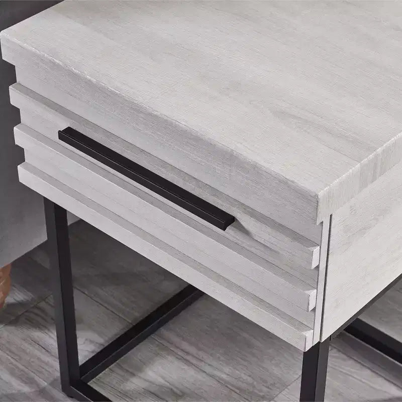 Juego de dormitorio de 2 piezas, cama tapizada afelpada en 3D con mesita de noche