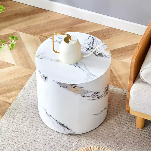 15.7in moderner zylindrischer Couchtisch und Beistelltisch für Wohnzimmer, Zuhause und Büro