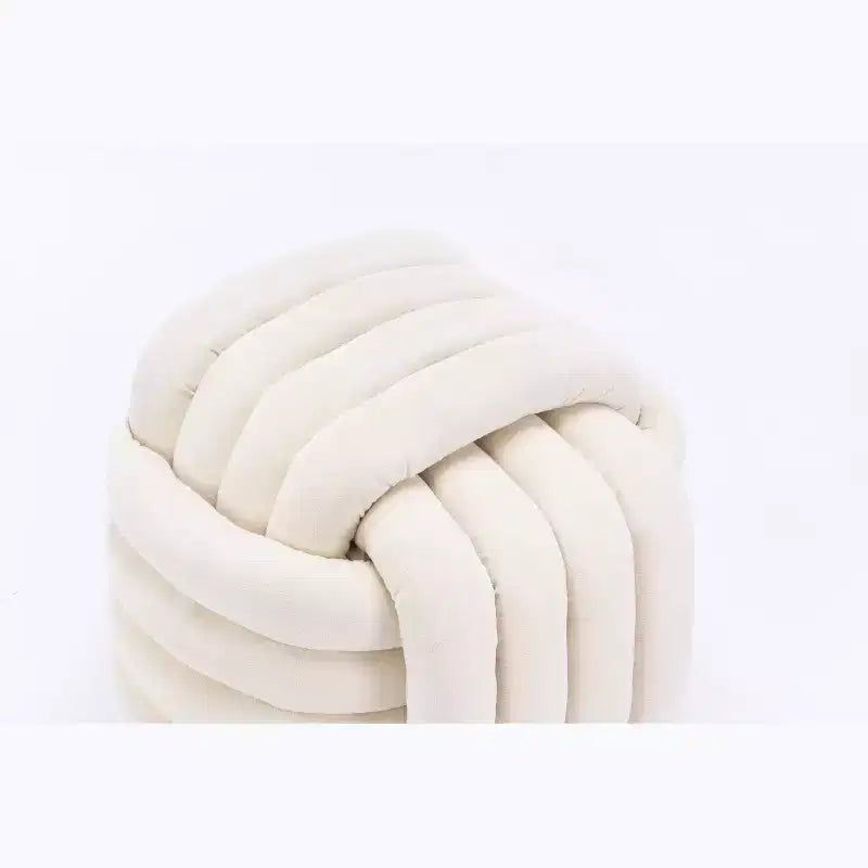 19W Ottoman-Fußhocker, Chenille-Schminkhocker im Knotendesign für Wohnzimmer und Schlafzimmer