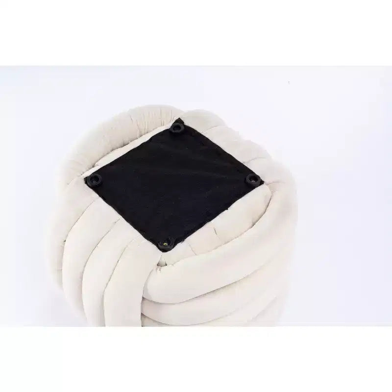 19W Ottoman-Fußhocker, Chenille-Schminkhocker im Knotendesign für Wohnzimmer und Schlafzimmer