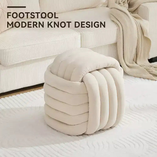 Repose-pieds ottoman de 19W, tabouret de maquillage en chenille nouée pour salon et chambre