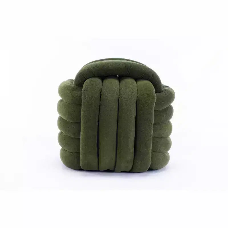 19W Ottoman-Fußhocker, Chenille-Schminkhocker im Knotendesign für Wohnzimmer und Schlafzimmer