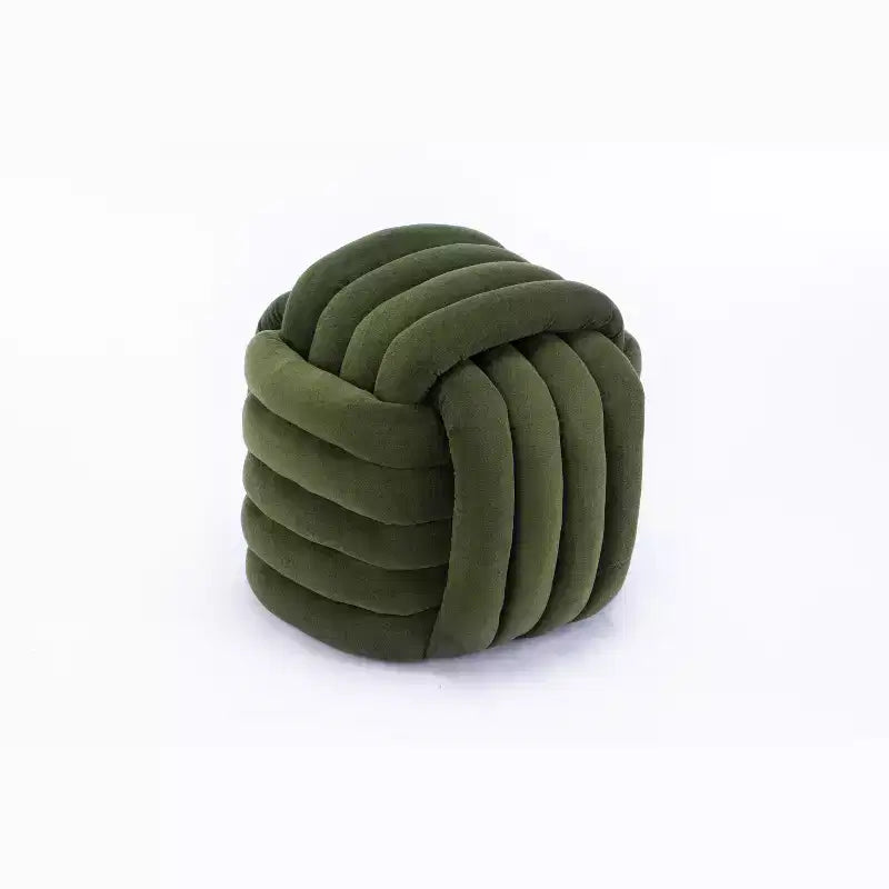 19W Ottoman-Fußhocker, Chenille-Schminkhocker im Knotendesign für Wohnzimmer und Schlafzimmer