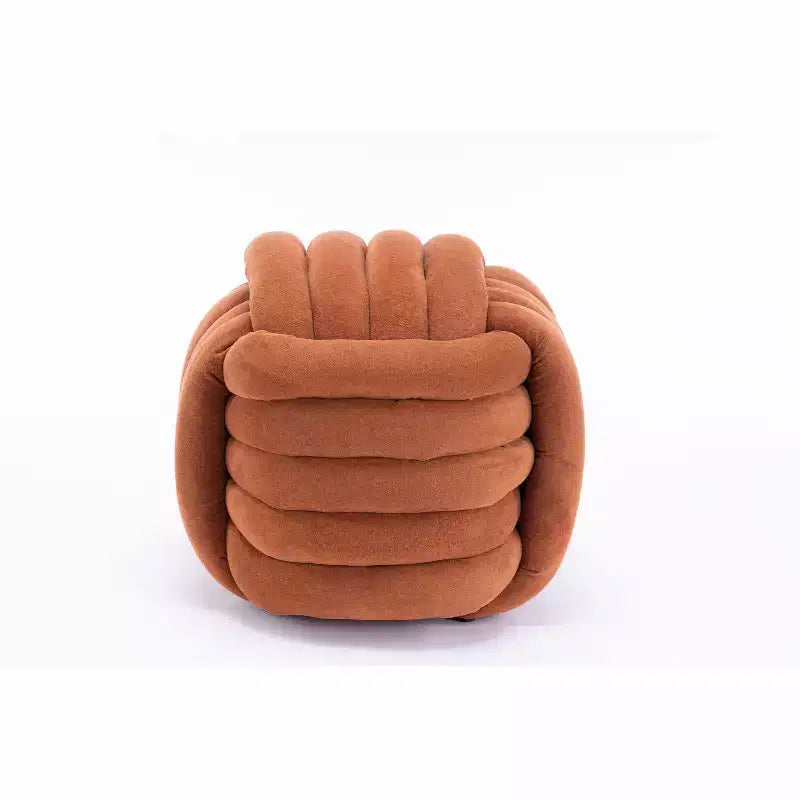 19W Ottoman-Fußhocker, Chenille-Schminkhocker im Knotendesign für Wohnzimmer und Schlafzimmer
