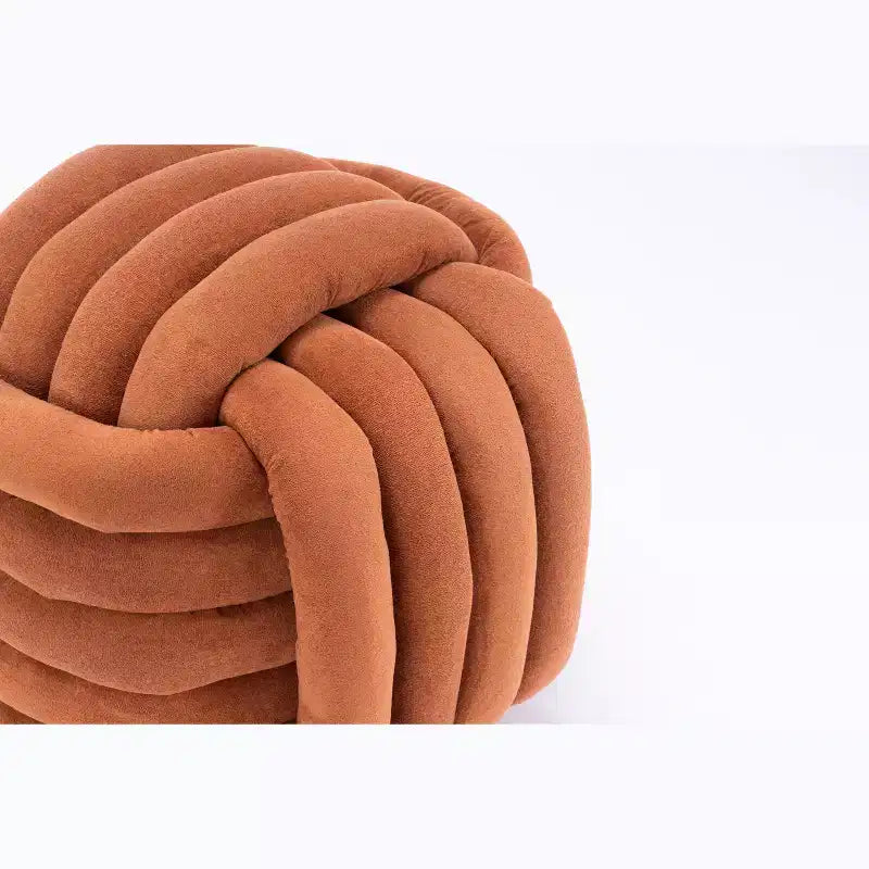 19W Ottoman-Fußhocker, Chenille-Schminkhocker im Knotendesign für Wohnzimmer und Schlafzimmer