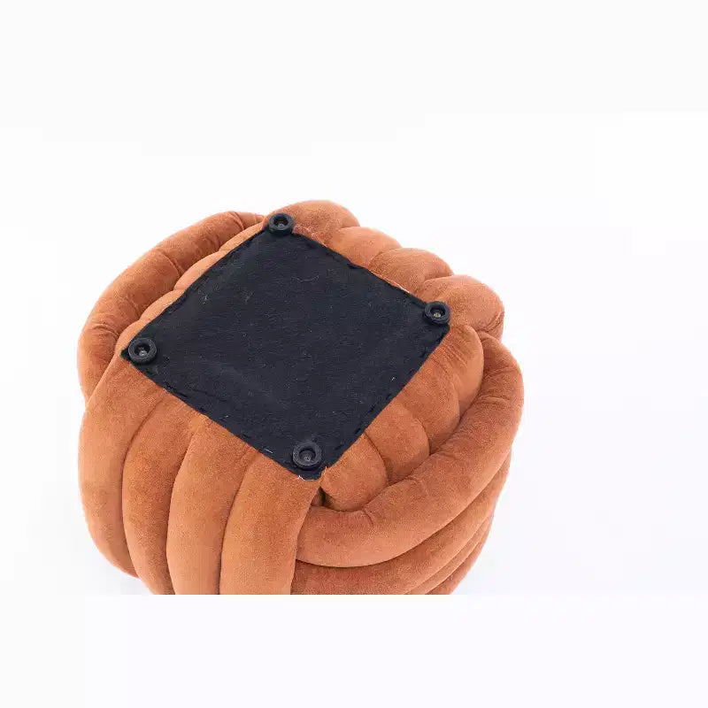 19W Ottoman-Fußhocker, Chenille-Schminkhocker im Knotendesign für Wohnzimmer und Schlafzimmer