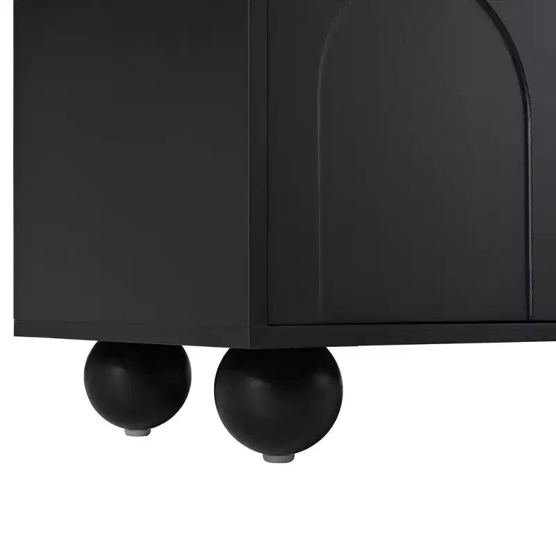 Minimalistischer TV-Ständer/Multimedia-Unterhaltungskonsole, 70 Zoll - mit Schubladen, Staufächern und Push-to-Open-Mechanismen; geeignet für Fernseher bis zu 75 Zoll (Whit