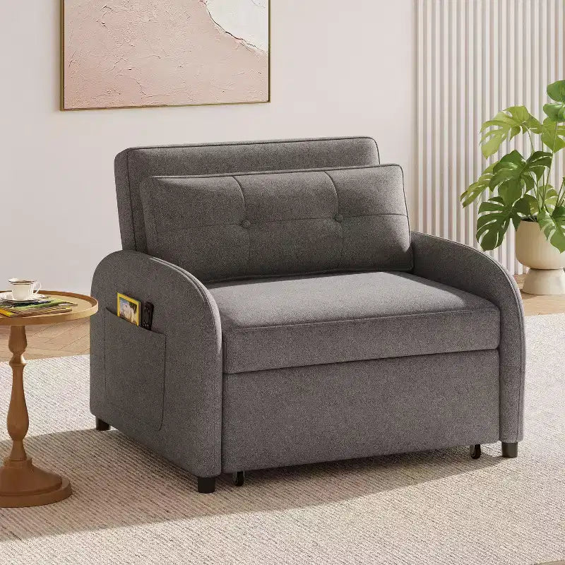 Sofá cama multifuncional 3 en 1 (con respaldo ajustable y bolsillo de almacenamiento)