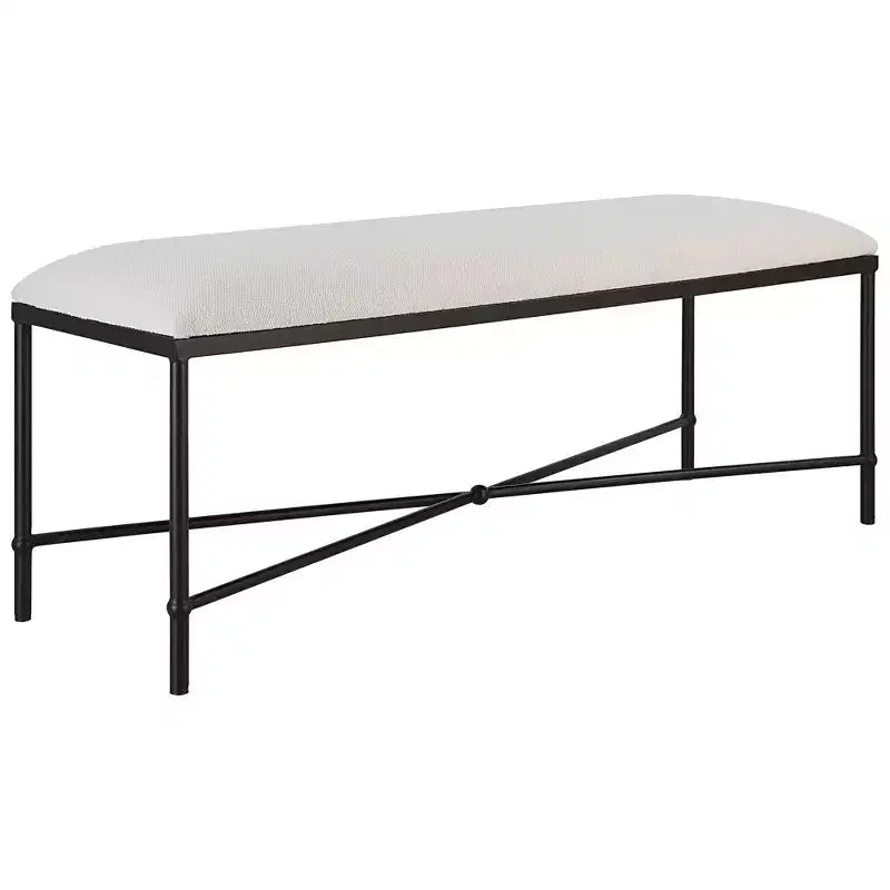 Banc d’appoint en tissu blanc de 50 1/2 de large