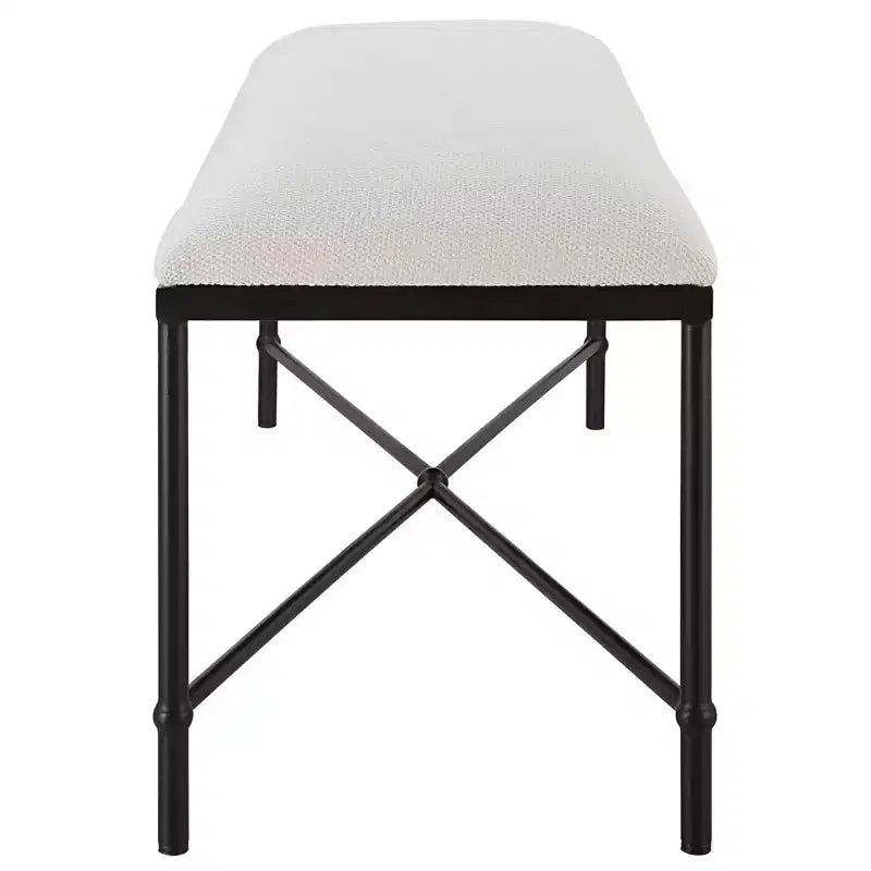 Banc d’appoint en tissu blanc de 50 1/2 de large