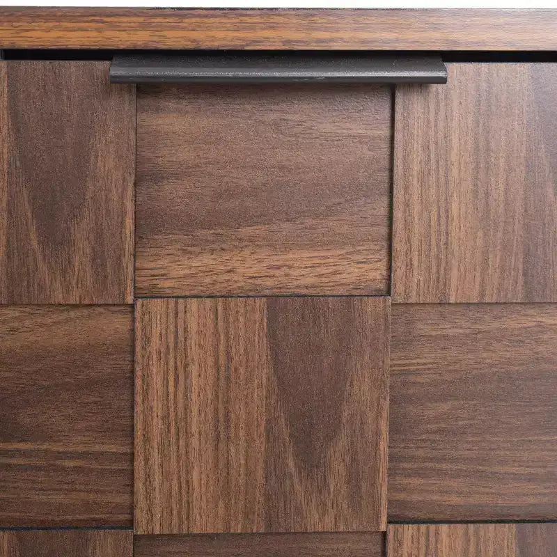 Mueble para televisor de estilo de mediados de siglo con 2 cajones, consola multimedia para televisores de hasta 85'', centro de entretenimiento con 2 armarios de almacenamiento, marrón oscuro