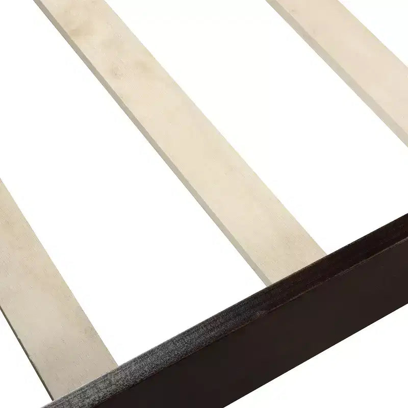 Plattformbettgestell aus Holz im Schlitten-Design, mit Kopfteil, Fußteil und stabiler Lattenrostauflage