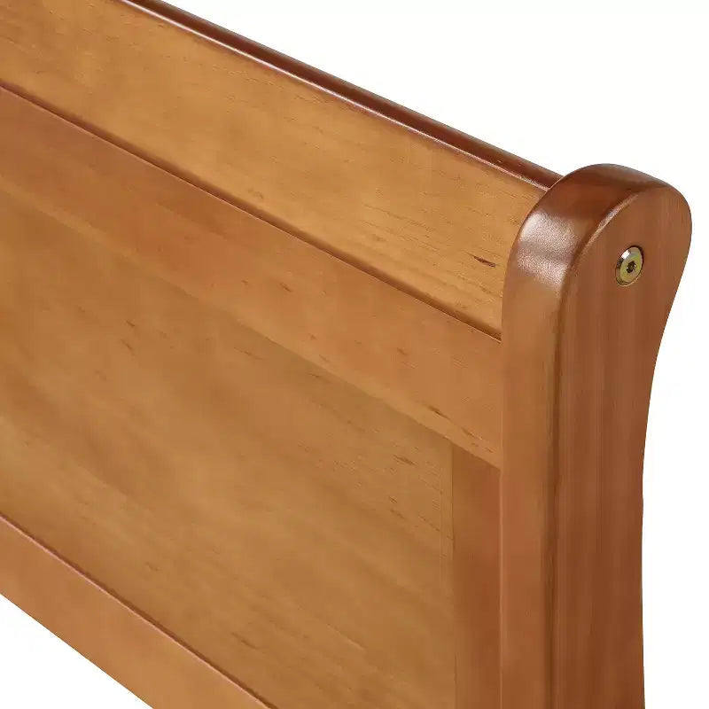 Plattformbettgestell aus Holz im Schlitten-Design, mit Kopfteil, Fußteil und stabiler Lattenrostauflage