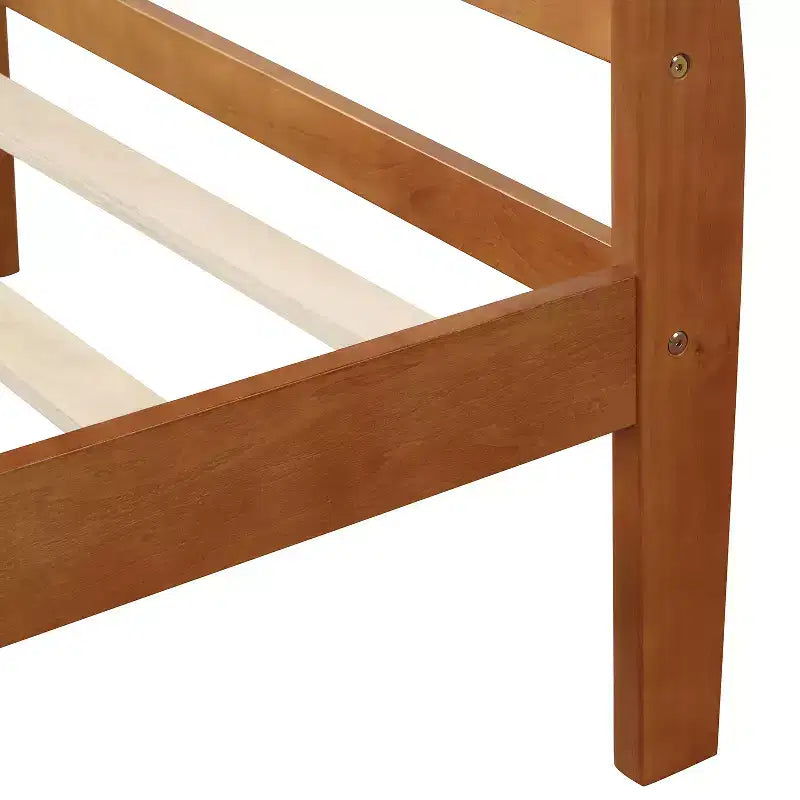 Plattformbettgestell aus Holz im Schlitten-Design, mit Kopfteil, Fußteil und stabiler Lattenrostauflage