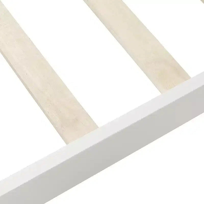Plattformbettgestell aus Holz im Schlitten-Design, mit Kopfteil, Fußteil und stabiler Lattenrostauflage