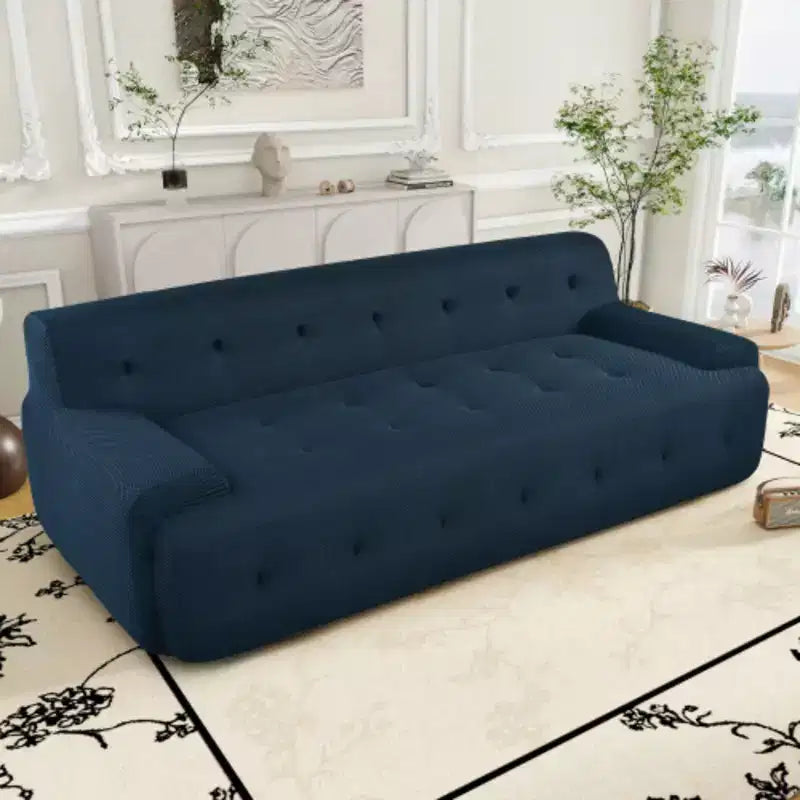Modernes Sofa im minimalistischen Stil mit getuftetem Design und Polsterung, 3-Sitzer-Kompressionssofa für Wohnzimmer, Schlafzimmer und Apartment