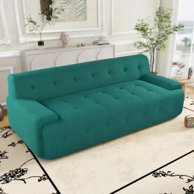 Modernes Sofa im minimalistischen Stil mit getuftetem Design und Polsterung, 3-Sitzer-Kompressionssofa für Wohnzimmer, Schlafzimmer und Apartment