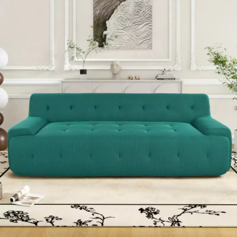Modernes Sofa im minimalistischen Stil mit getuftetem Design und Polsterung, 3-Sitzer-Kompressionssofa für Wohnzimmer, Schlafzimmer und Apartment