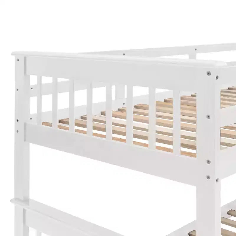 Etagenbett mit Treppe, oben Twin- und unten Full-Größe, mit Schublade, Stauraum und Rausfallschutz