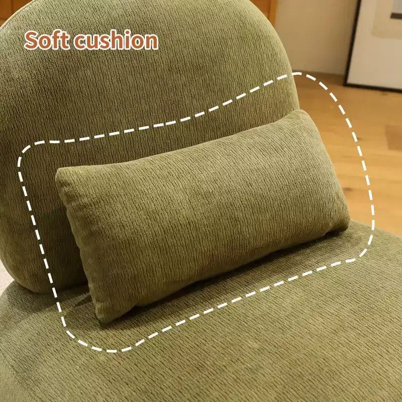 Samt-Akzentstuhl mit Holzbeinen, moderner gepolsterter Seitenstuhl ohne Armlehnen mit Kissen, Lesesessel für Apartment, Wohnzimmer und Schlafzimmer