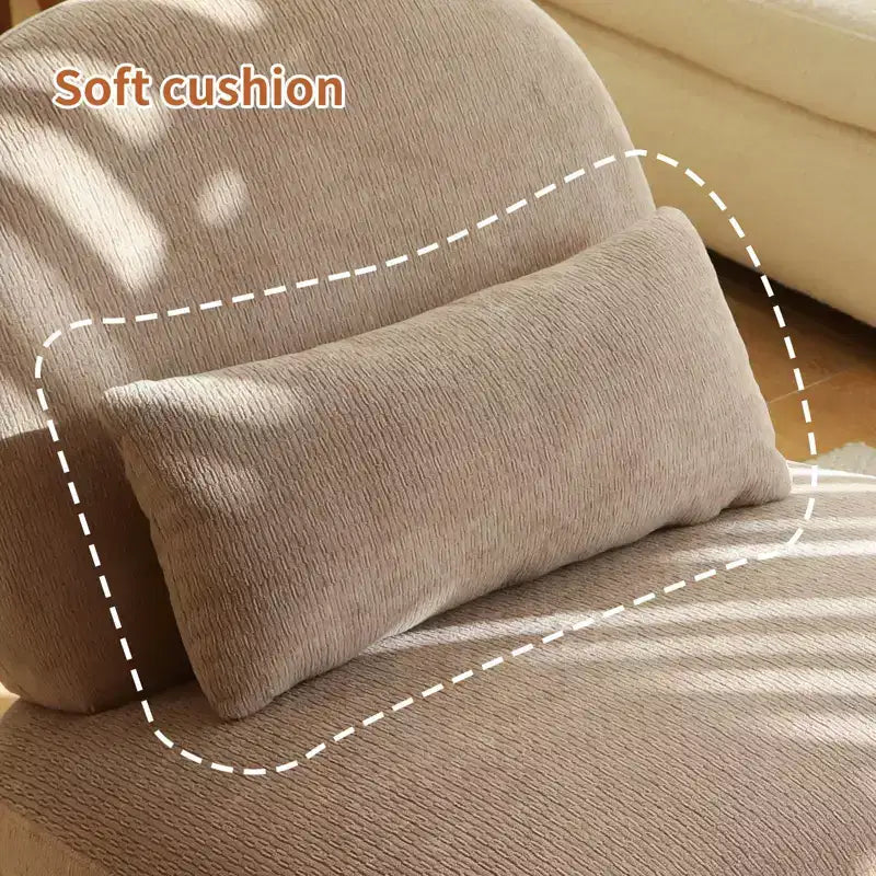 Samt-Akzentstuhl mit Holzbeinen, moderner gepolsterter Seitenstuhl ohne Armlehnen mit Kissen, Lesesessel für Apartment, Wohnzimmer und Schlafzimmer