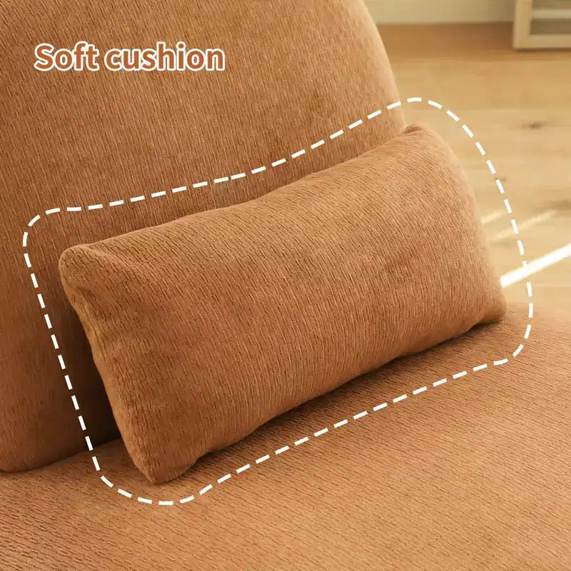 Samt-Akzentstuhl mit Holzbeinen, moderner gepolsterter Seitenstuhl ohne Armlehnen mit Kissen, Lesesessel für Apartment, Wohnzimmer und Schlafzimmer