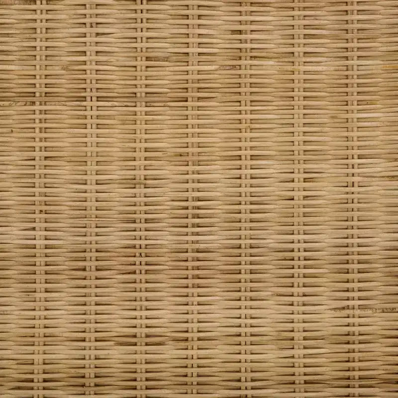 Beistelltisch mit geflochtenem Rand - natürlicher Holzton