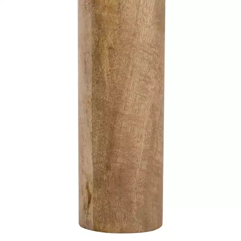 Beistelltisch mit geflochtenem Rand - natürlicher Holzton