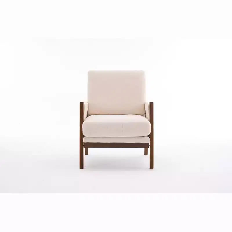 Sillón decorativo moderno de mediados de siglo con tapizado de chenilla, sillón de madera con reposabrazos, sofá individual para sala de estar y dormitorio