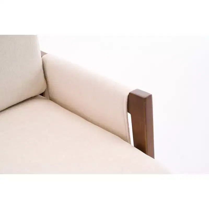 Akzentstuhl im Mid-Century-Modern-Stil mit Chenillebezug, Holz-Loungesessel mit Armlehnen, einzelner Sofasessel für Wohnzimmer und Schlafzimmer