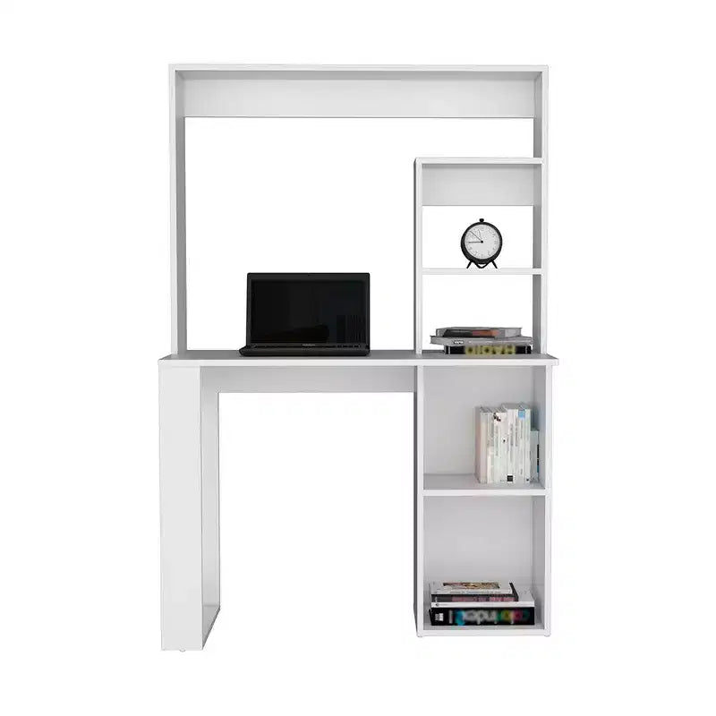 Schreibtisch 38.8, Schreibtisch mit Aufsatz und 5 Ablagefächern, großzügige Tischplatte, moderner Arbeitsplatz für Laptop, Büro, Schlafzimmer und Arbeitszimmer