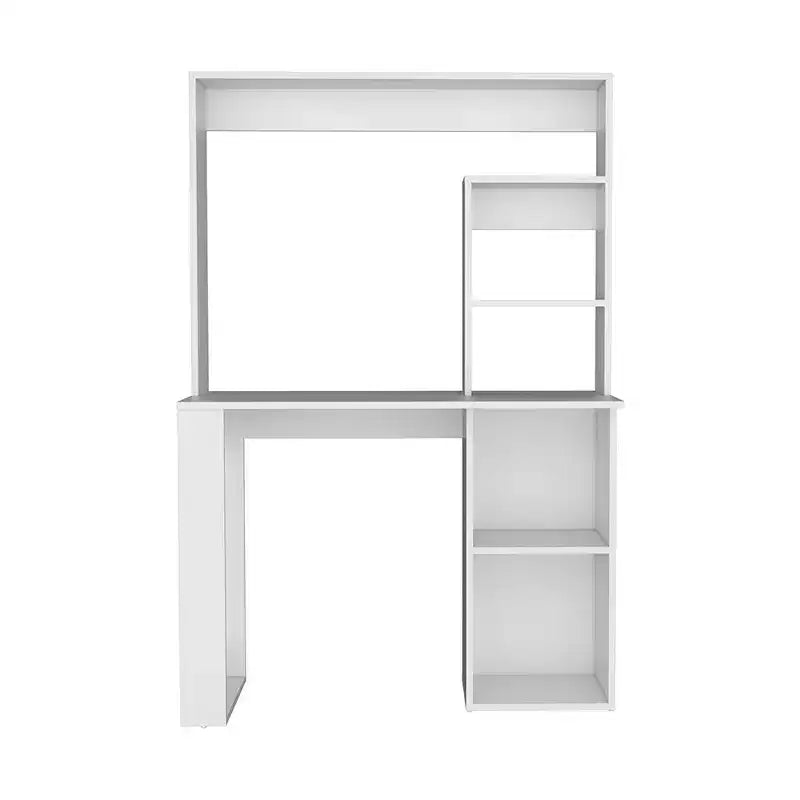 Schreibtisch 38.8, Schreibtisch mit Aufsatz und 5 Ablagefächern, großzügige Tischplatte, moderner Arbeitsplatz für Laptop, Büro, Schlafzimmer und Arbeitszimmer