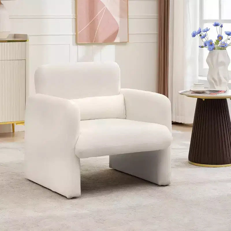 Sillón decorativo con brazos, silla moderna de chenilla para sala de estar, sillón tapizado de descanso, sofá individual para dormitorio, oficina o apartamento