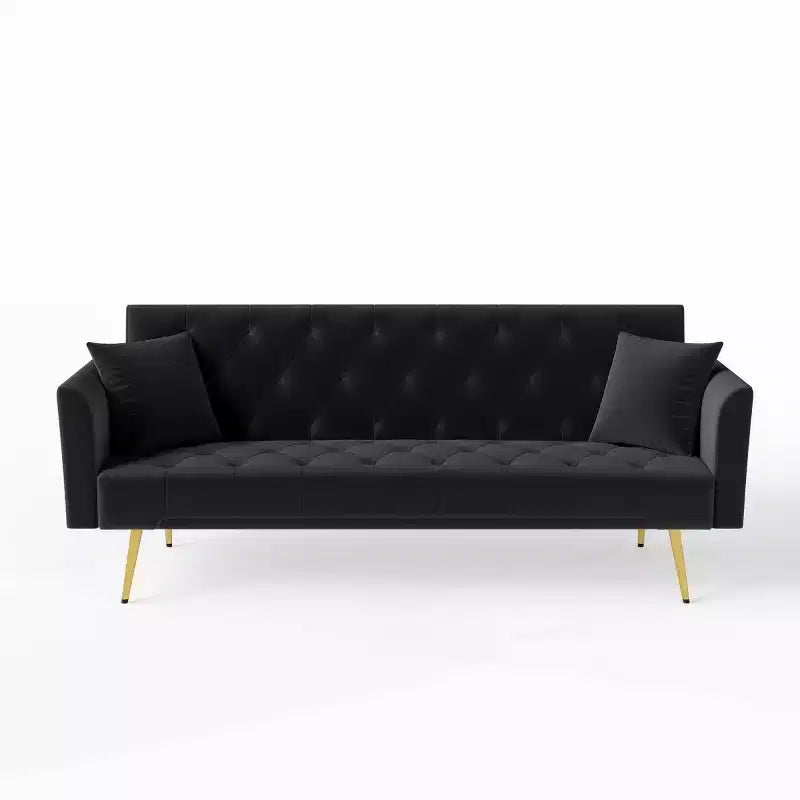 Moderner Schlafsessel aus Samt mit 3-fach verstellbarer Rückenlehne, umwandelbares Schlafsofa für kleine Wohnzimmer oder Gästezimmer