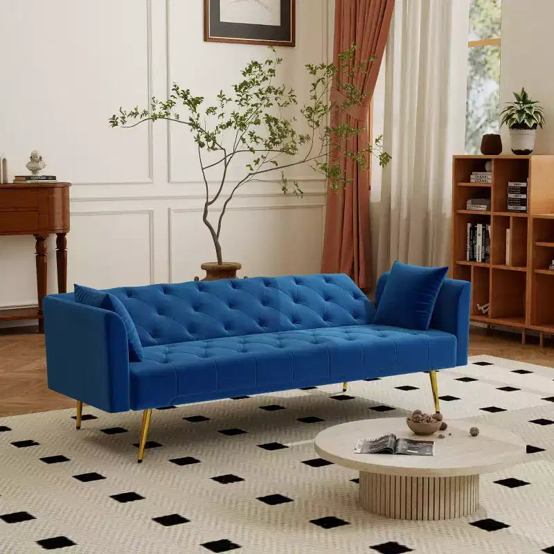 Moderner Schlafsessel aus Samt mit 3-fach verstellbarer Rückenlehne, umwandelbares Schlafsofa für kleine Wohnzimmer oder Gästezimmer