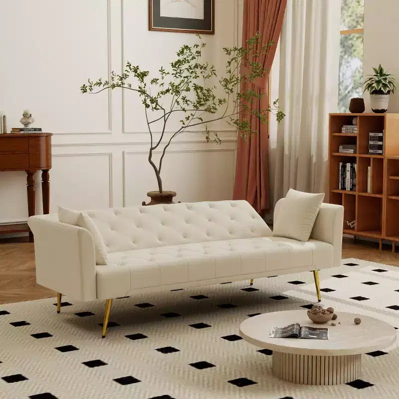 Moderner Schlafsessel aus Samt mit 3-fach verstellbarer Rückenlehne, umwandelbares Schlafsofa für kleine Wohnzimmer oder Gästezimmer