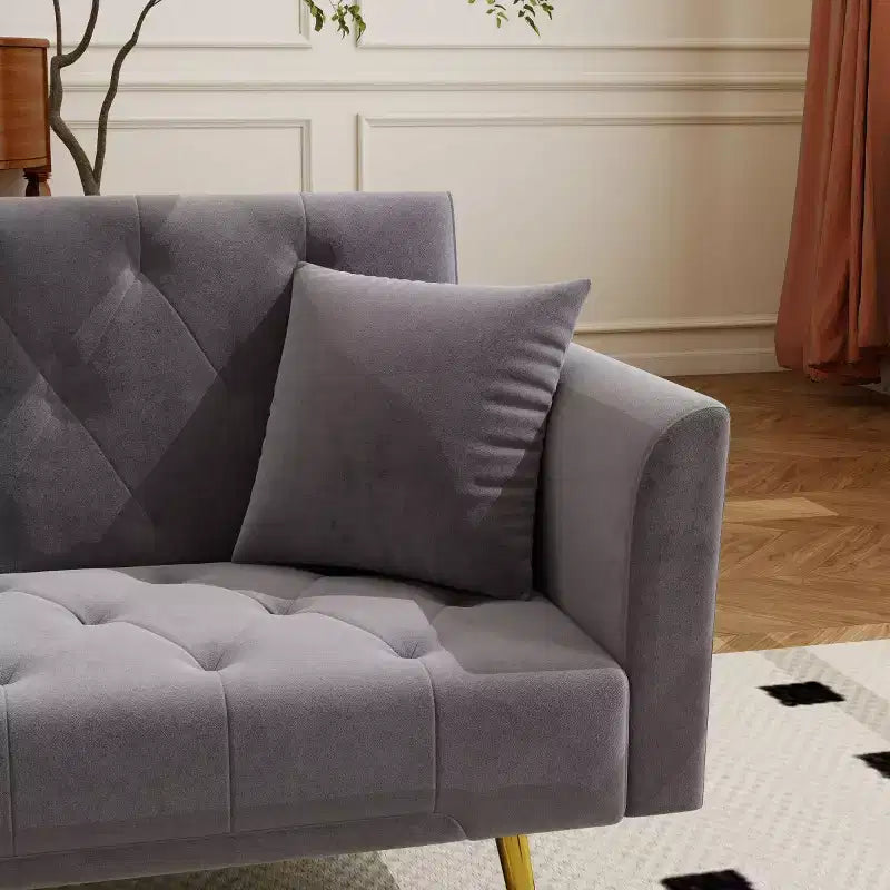 Moderner Schlafsessel aus Samt mit 3-fach verstellbarer Rückenlehne, umwandelbares Schlafsofa für kleine Wohnzimmer oder Gästezimmer