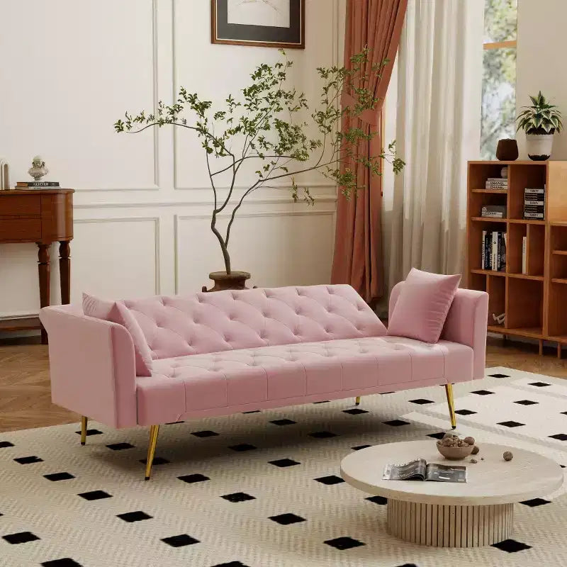 Moderner Schlafsessel aus Samt mit 3-fach verstellbarer Rückenlehne, umwandelbares Schlafsofa für kleine Wohnzimmer oder Gästezimmer