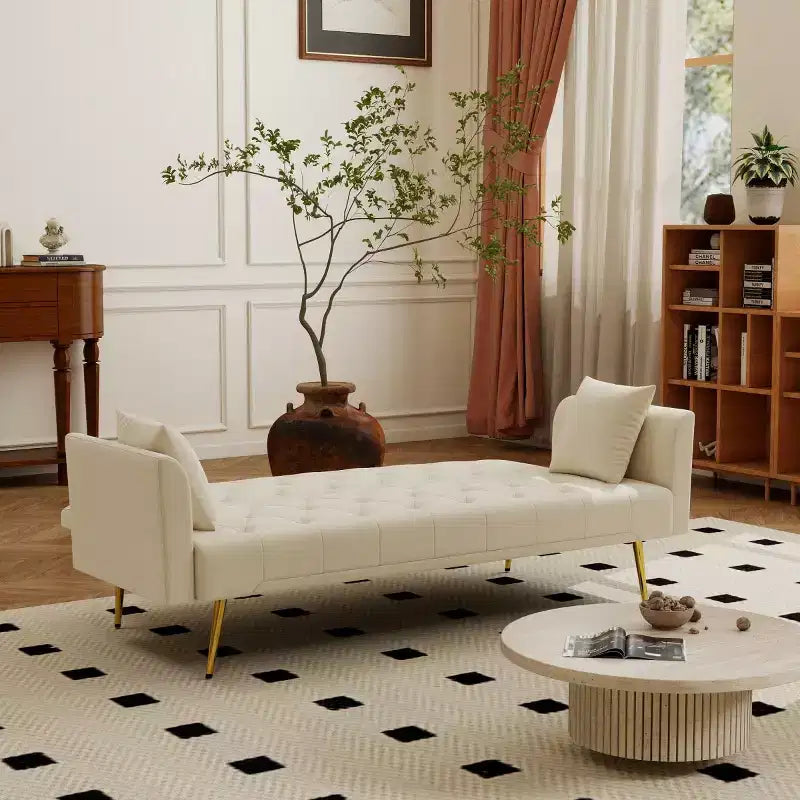 Moderner Schlafsessel aus Samt mit 3-fach verstellbarer Rückenlehne, umwandelbares Schlafsofa für kleine Wohnzimmer oder Gästezimmer