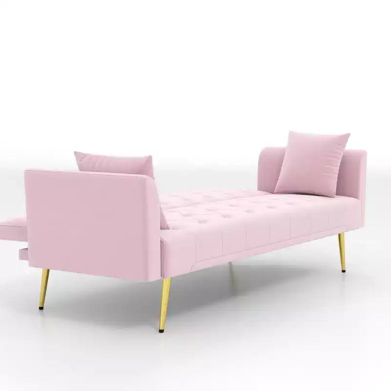 Moderner Schlafsessel aus Samt mit 3-fach verstellbarer Rückenlehne, umwandelbares Schlafsofa für kleine Wohnzimmer oder Gästezimmer