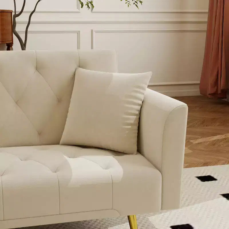 Moderner Schlafsessel aus Samt mit 3-fach verstellbarer Rückenlehne, umwandelbares Schlafsofa für kleine Wohnzimmer oder Gästezimmer