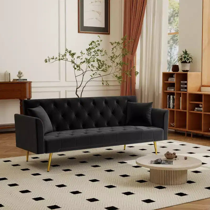 Moderner Schlafsessel aus Samt mit 3-fach verstellbarer Rückenlehne, umwandelbares Schlafsofa für kleine Wohnzimmer oder Gästezimmer