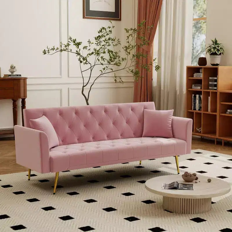 Moderner Schlafsessel aus Samt mit 3-fach verstellbarer Rückenlehne, umwandelbares Schlafsofa für kleine Wohnzimmer oder Gästezimmer