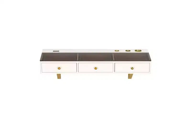 Estante flotante de 47 pulgadas con cajón, tocador multifuncional de pared, escritorio de pared, ideal para dormitorios, beige claro
