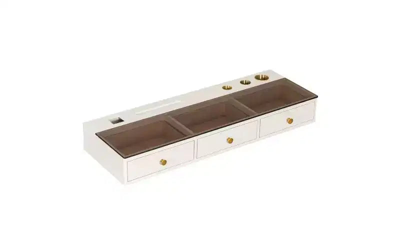 Estante flotante de 47 pulgadas con cajón, tocador multifuncional de pared, escritorio de pared, ideal para dormitorios, beige claro