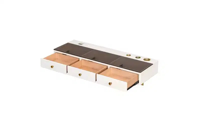 Estante flotante de 47 pulgadas con cajón, tocador multifuncional de pared, escritorio de pared, ideal para dormitorios, beige claro